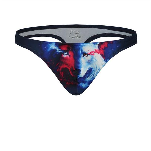 Homem sexy íntimo briefs cuecas moda calcinha lingerie animal águia coruja leopardo impressão biquíni u convexo breve roupa interior para g289d