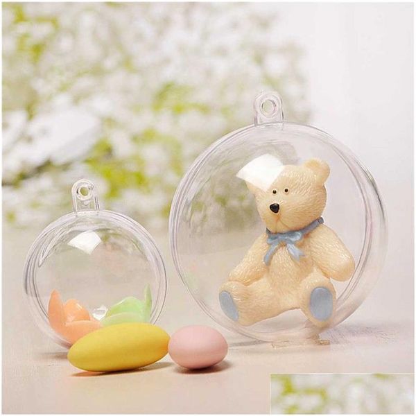 Decorazioni Natalizie Palline Di Plastica Trasparente Apribili Palline Da 4 Cm A 14,6 Cm Ornamento Per L'albero Festa Trasparente Goccia Consegna Casa Giardino Fest Dh7Fw