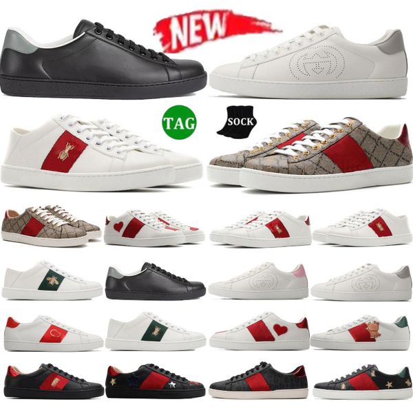 Zapatos para hombre para mujer Bee Ace zapatillas de deporte bajo zapato casual con caja entrenadores deportivos diseñador tigre bordado negro blanco verde rayas jogging mujer maravilloso zapato 001