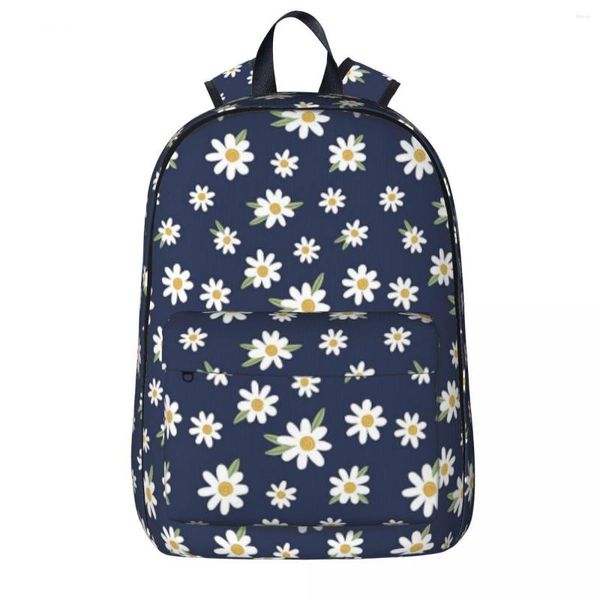 Rucksack Gänseblümchen auf Marineblau Rucksäcke Junge Mädchen Büchertasche Kinder Schultasche Kinderrucksack Laptop Schulter Große Kapazität