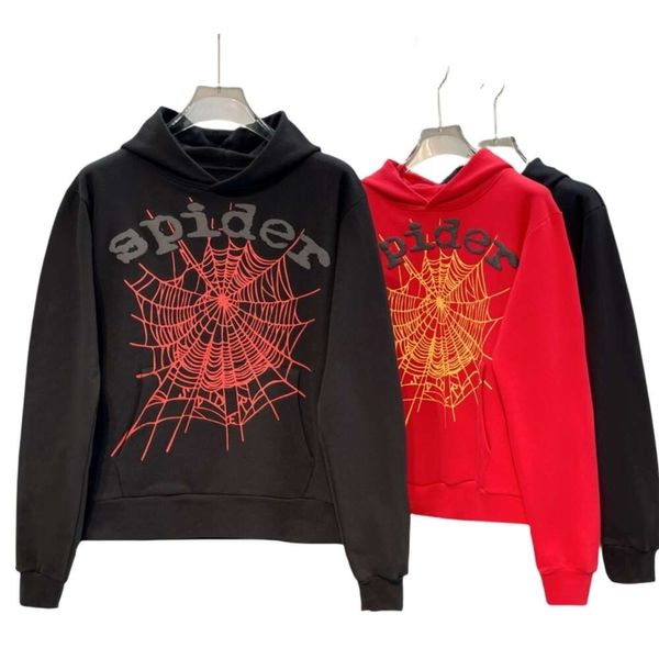 Moletons de moletons masculinos designers mulheres mensagens de aranha Europa Europa America Fashion Tide Hellstar Hip-Hop Street 55555 Spider Men Unisex Capuz de manga longa goz9