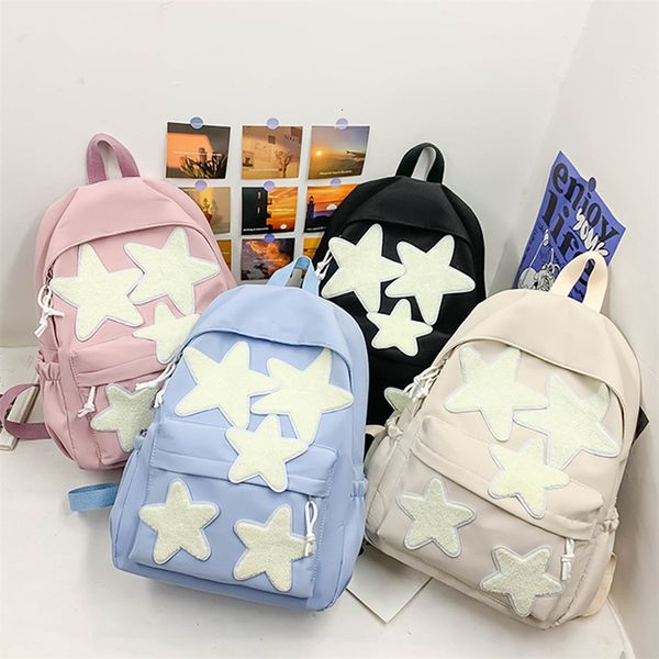 Mochilas Dihope japonês bonito menina pequena multidão selfmade pentagrama mochila ins versátil estudante universitário mochila escola secundária 230906