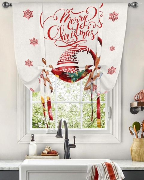 Vorhang Weihnachten Schneeflocke Gnome Fenster für Wohnzimmer Home Decor Jalousien Vorhänge Küche Krawatte kurze Vorhänge