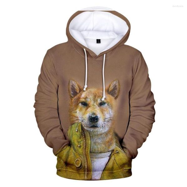 Erkek Hoodies sevimli hayvan köpek 3d baskı erkekler/kadınlar gevşeklik hoodie gündelik büyük boy kazak moda sweatshirt trend erkek giyim