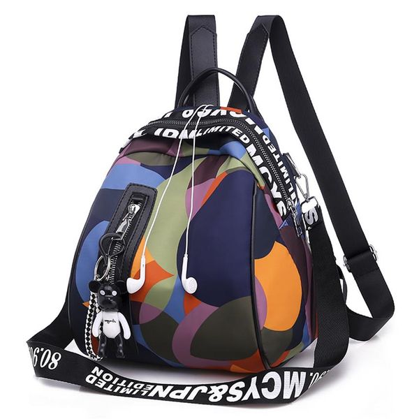 Кожаная багажная бирка2020, нейлоновый рюкзак, женский корейский стиль, новая женская сумка, модная холщовая сумка из ткани Оксфорд, мини-женская маленькая сумка Backpa295M