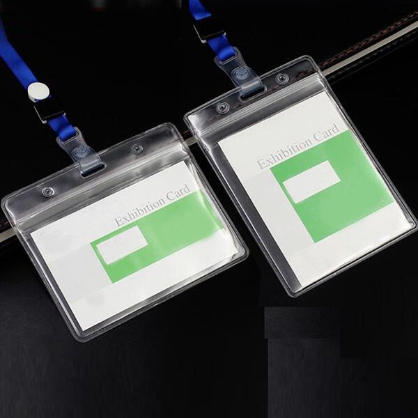 Altro materiale scolastico per ufficio 13 set Porta badge per carte d'identità trasparenti in plastica morbida trasparente Accessori per esposizioni di strumenti impermeabili 230907