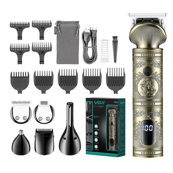 Barbeadores elétricos Metal corpo aparador de pêlos para homens barba trimer profissional clipper electr navalha máquina de corte de cabelo barbeador 230906