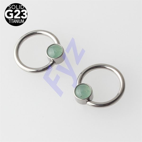 Labret Gioielli per piercing sul labbro Verde naturale G23 Disco piatto Anello con perline prigioniere Setto Naso Capezzolo Orecchio Trago Helix Stud Corpo 230906