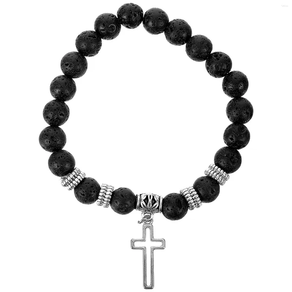 Charm-Armbänder, Punk-Accessoires, cooles Armband, Anhänger, Herren-Armband, Ketten-Stil, Vulkangestein, modischer Mann, Perlen