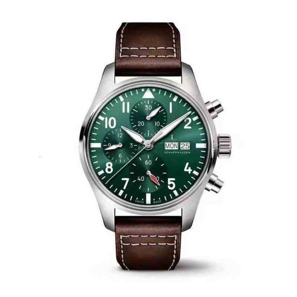 Iwc Pilot Watch Designer Orologi meccanici da uomo Quadrante completo per il tempo libero di alta qualità Temporizzazione delle funzioni complesse a 6 pin