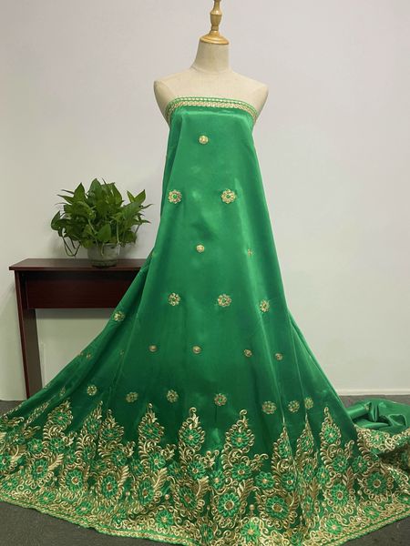 George Tessuto di pizzo Seta Verde 5 Metri Cucito Ricamo Donne africane Abito da sposa Banchetto Festa Tessile nigeriano di alta qualità Cena da sera Abbigliamento Nuovo YQ-5018