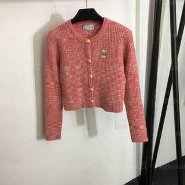 Cardigan suéteres mulheres designer camisola jaqueta de malhas de luxo personalizado botão de ouro em torno do pescoço de manga comprida malha top designer cardigan mulheres suéter