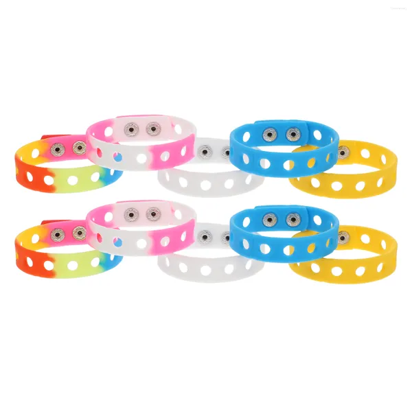 Charme Pulseiras 10 Pcs Pulseira Silicone Elástico Masculino Feminino Multicolor Elegante Cadeia Silica Gel Festival Homem Bangle