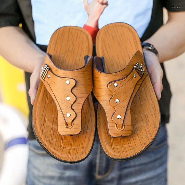 Sandalet yaz moda açık boş zaman tarzı ev standı erkek ayakkabı