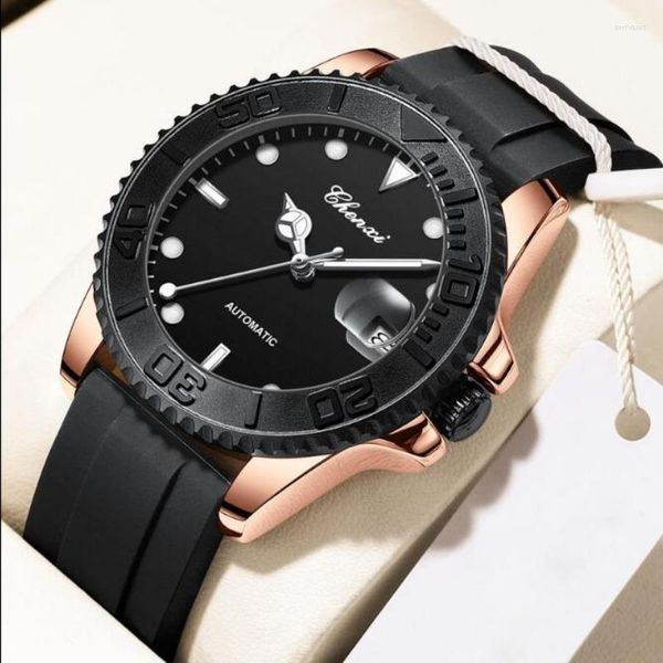 Orologi da polso Chenxi Orologio da uomo Moda Sport Lunetta girevole Orologi Silicone impermeabile Meccanico automatico Montre Homme