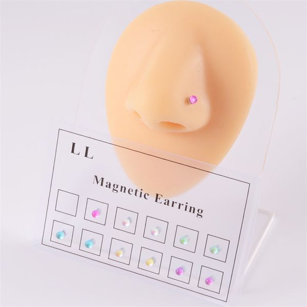 Labret Lippenpiercing-Schmuck, Tropföl, kein Loch, Nasenstecker, Farbe, magnetisch, Magnet, gefälschter Ring, Körperpiercing, Nariz 230906