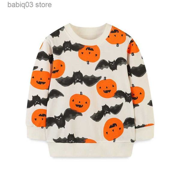 Felpe con cappuccio Felpe Salto Metri 2-7T Halloween Felpe per bambini Pipistrelli di zucca Abbigliamento per bambini Manica lunga Bambini con cappuccio Camicie per vacanze Costume T230907