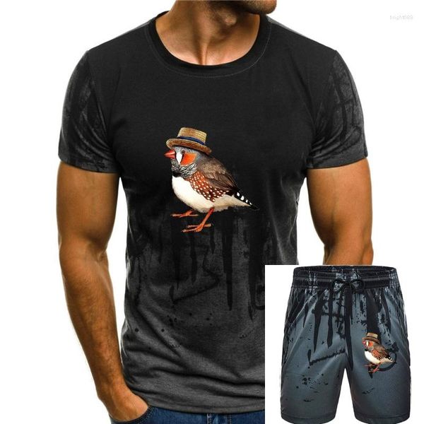 Homens camisetas Verão Zebra Finch Imprimir T-shirt Hipster Homens Novidade Pássaro Design Tops Moda Senhoras Casual Tees Harajuku