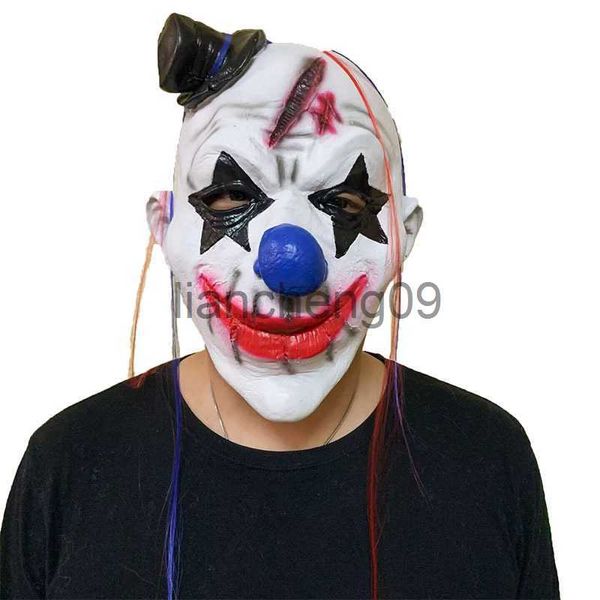 Maschere per feste Halloween Divertente Joker Maschera in lattice Copricapo Ballo in maschera Performance Spogliatoio Puntelli Divertente Horror Maschera da clown Costumi Accessori x0907