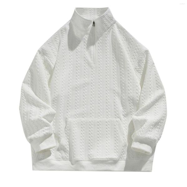 Herren Hoodies 2023 Hoodless Sweatshirts Einfarbig Stehkragen Junge Mode Basic Pullover Lässige Hoodie Half Zip Kleidung