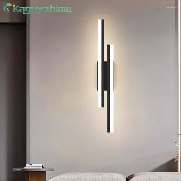 Lâmpada de parede Kaguyahime Modern Simple LED Strip Light 90-260V Quarto Cabeceira Sala de estar Decoração de fundo El Interior