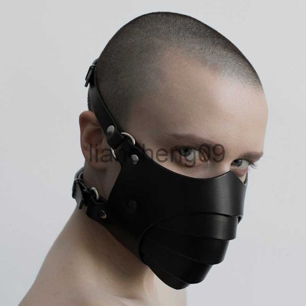 Máscaras de festa vermelho preto brinquedos máscara para homens cosplay couro impermeável máscara punk adulto jogo carnaval festa adereços trajes acessórios x0907