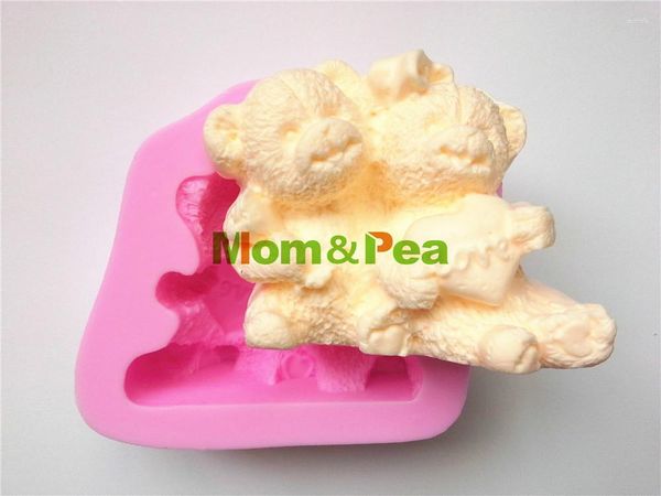 Stampi da forno MomPea 0004 Stampo per sapone in silicone a forma di orso amore Decorazione per torta Stampo per fondente 3D per uso alimentare