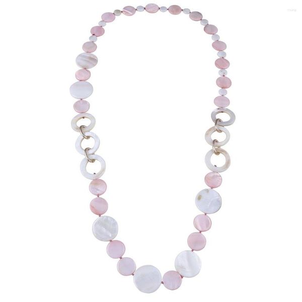 Catene Design Pinkwhite Natural Shell Necklace Set Girl Jewelery for Party