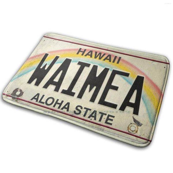 Tappeti Vintage Hawaii Targa Waimea Mat Tappeto Tappeto Antiscivolo Camera da letto Porta d'ingresso Aloha State