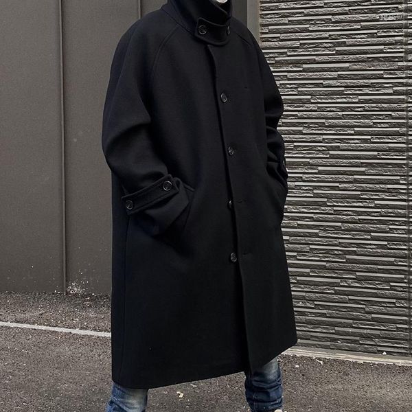 Giacche da uomo 007 Factory Street Fashion Abbigliamento Tinta unita alta Autunno e inverno Caldo profilo lungo Uomo Donna Giacca cappotto di lana