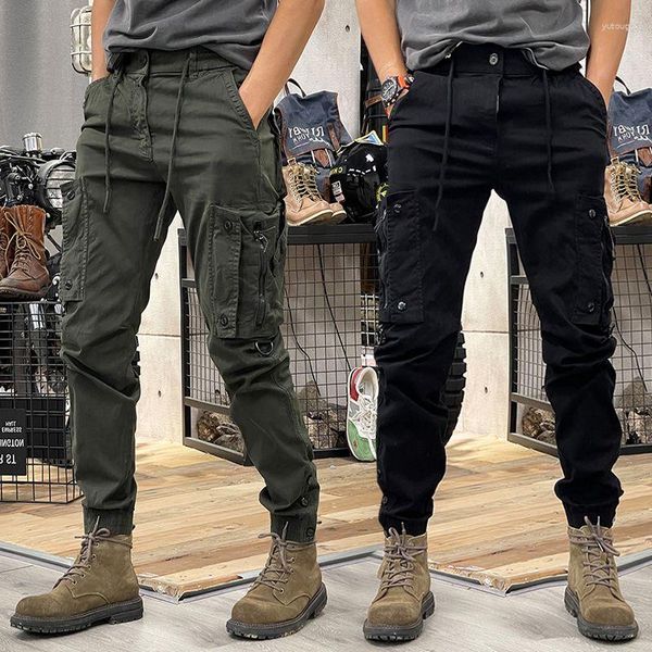 Calças masculinas de alta qualidade harem y2k carga militar tática hip hop ao ar livre para homens calças empilhadas estilo calças