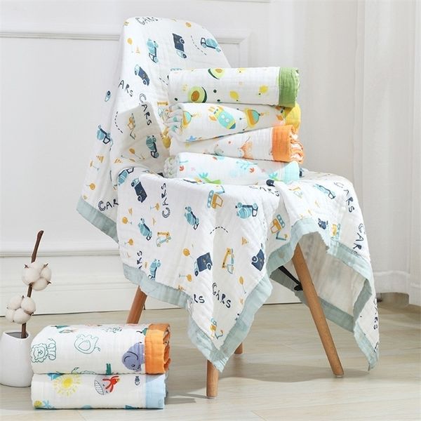 Quilts Baby-Badetuch, 100 % Baumwolle, Decke, 6 Schichten, geborener Baby-Bademantel, Gaze-Waschlappen, Kinder-Bademantel, Handtuch, Sofa-Decke, Nickerchen-Decke, 230906