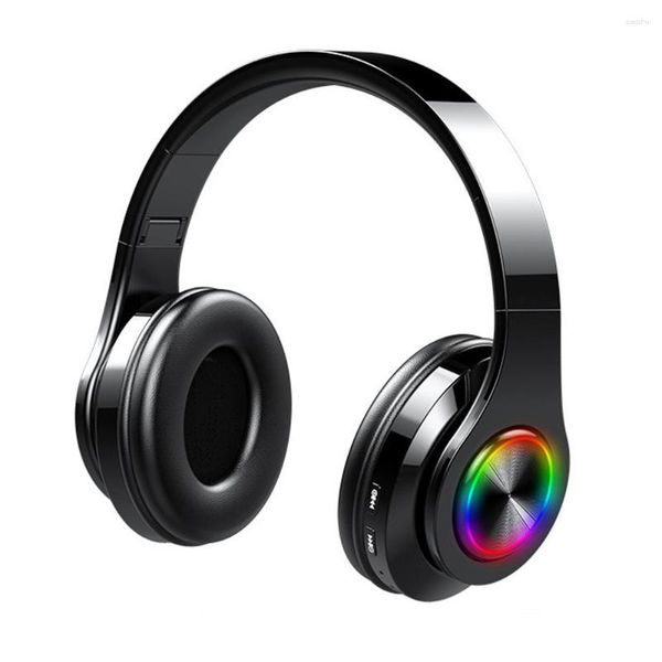 Cuffie Bluetooth wireless cablate Bass Sport Walking Musica Luce colorata Stereo Telefono Cuffie da gioco per computer