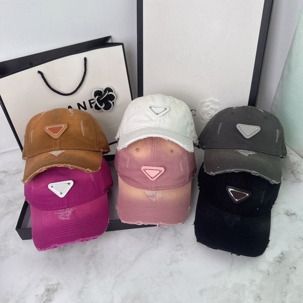 Herren-Sport-Style-Designer-Ballkappe, Damen-Casquette mit Candy-Gradienten-Dreieck-Buchstabendruck