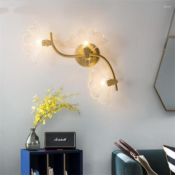 Wandlampe, amerikanische aprikosenförmige Glaslampen, Arbeitszimmer, Art-Deco-moderne Wandlampen, Lichter, Designer-Schlafzimmer-Nachttischlampen