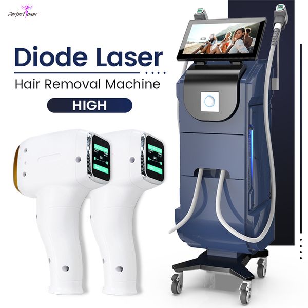 Dispositivo di bellezza per la depilazione laser Sistema di raffreddamento del ghiaccio Riduzione dei peli del diodo laser Depilatore laser a diodi 808nm con uso spa del salone FDA