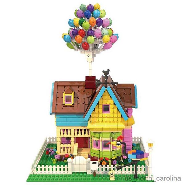 Blocos cidade especialista voando balão até casa tensegridade modular blocos de construção compatível 43217 brinquedo para crianças r230907