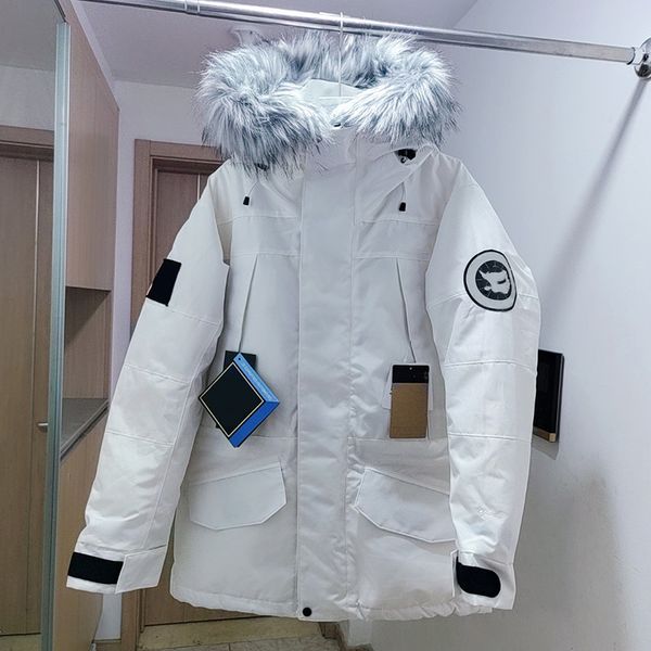 Pelliccia 2023 Giacca invernale da uomo Colletto da donna Piumino con cappuccio ricamato Piumino nord caldo Parka Face Uomo Piumino Lettera Stampa Outwear Stampa Giacche D313