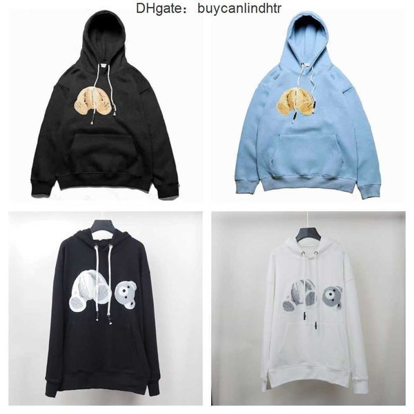 Erkek Hoodies Sweatshirtler Erkek ve Kadın Hoodie Palm Angle Tasarımcı Krem Kesme Oyuncak Ayı Havlu İşlemeli Kapşonlu Kapşak Yüksek Kalite Uzun Kollu Gevşek Casua Ess YSCU