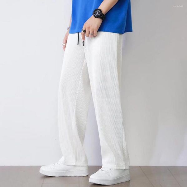 Pantaloni da uomo Moda Casual Traspirante Cintura elastica estiva Pantaloni da fitness da corsa da uomo versatili in seta di ghiaccio