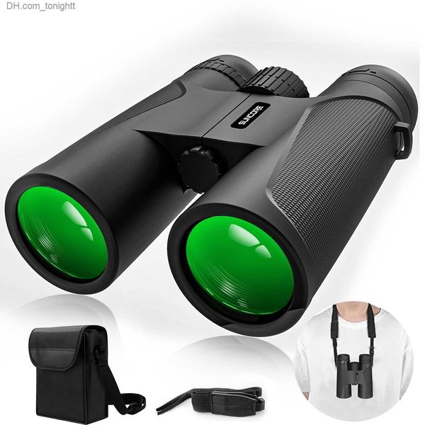 Telescópios SUNCORE HD Binóculos 12X42 Poderoso BAK4 FMC Telescópio Portátil de Longo Alcance Preto Turismo Spyglass para Caça Observação de Aves Q230907