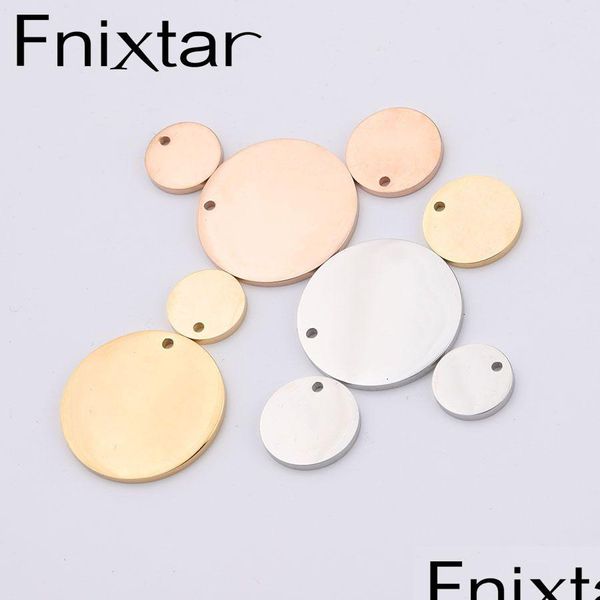 Takılar fnixtar 1.8mm kalınlık Diy boş stam yuvarlak diskler ayna cila paslanmaz çelik gravür cazibe diski 251512mm 20piecelot damla de dh1ml