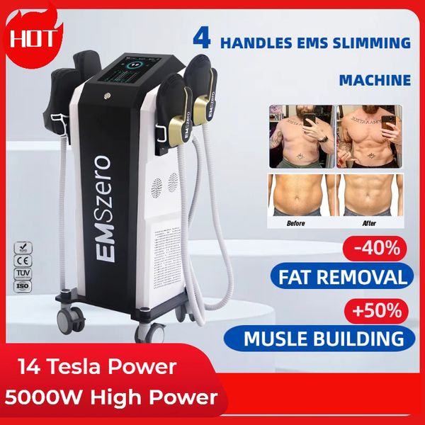 Dispositivo não invasivo de treinamento muscular Emslim 5000W Potência 200HZ 14 Tesla Intensidade 5 modos de treinamento profissional Circulação sanguínea Exercícios para o assoalho pélvico EMS