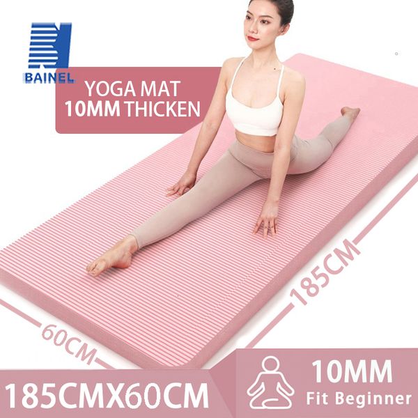 Tapetes de Yoga 10mm Grosso NBR Nonslip Mat Highdensity Sports Fitness Home Pilates e Exercício de Ginástica 230907