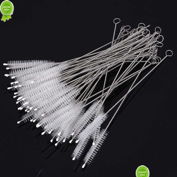 Escovas de limpeza Novo 10 Pcs Bebendo St Limpeza Escova Kit Tubo Pipe Cleaner Nylon Aço Inoxidável Escovas de Alça Longa Para Sts Drop Del Dhy3H