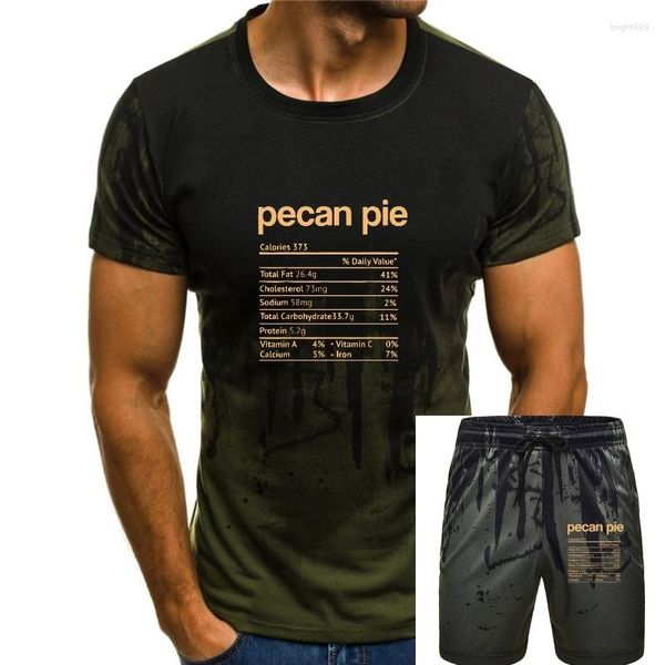 Magliette da uomo Torta di noci Pecan Informazioni nutrizionali Divertente T-shirt di Natale del Ringraziamento Magliette personalizzate per uomo Magliette in cotone Camicia normale In vendita