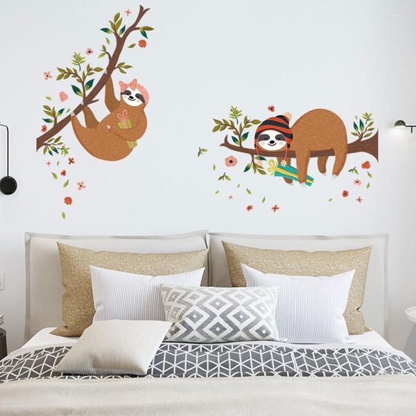 Adesivi murali Cartoon Animal Boy Girl Decorazione della camera dei bambini Estetica Nursery Camera da letto Decalcomanie Adesivi da parete