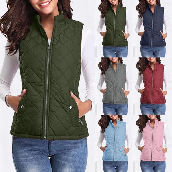 Ketten Weste Ärmellose Jacke Mantel Lässige Herbstwarme Strickjacke mit leichtem durchgehendem Reißverschluss Damen Damen Fleece gefüttert