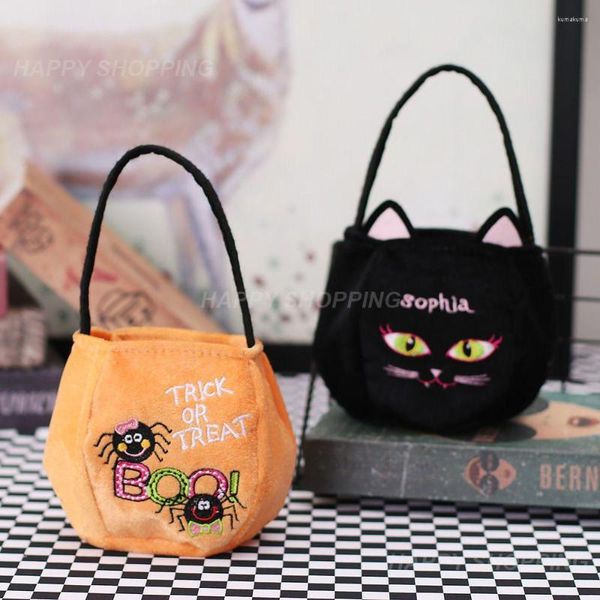 Presente Envoltório Ouro Veludo Pano Crianças Goodie Bag Lavável Cordão Halloween Tote Decorações Portátil