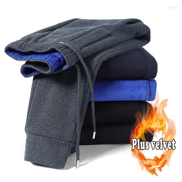 Männer Hosen Fügen Fleece Dicken Casual Für Junge Männer Winter Lose Gerade Zylinder Herbst Und Elastische Sport Thermo